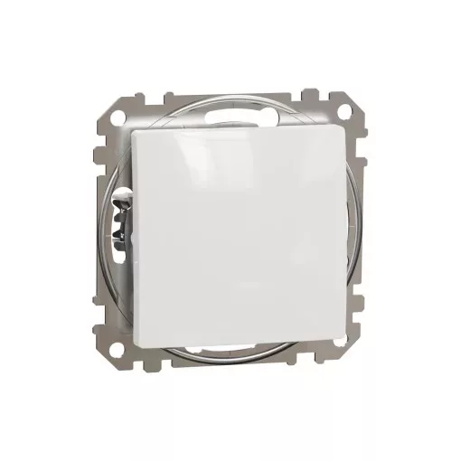 Schneider Electric SDD111116 váltóérintkezős nyomó (N106), fehér burkolattal, rugós bekötés, kerét nélkül, süllyesztett, 10A 250V IP20 (Sedna Design / Elements)