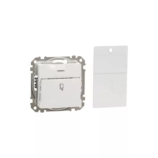 Schneider Electric SDD111121 kártyás kapcsoló, fehér burkolattal, rugós bekötés, kerét nélkül, süllyesztett, 10A 250V IP20 (Sedna Design / Elements)