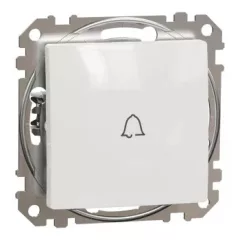   Schneider Electric SDD111131 egypólusú nyomó (N101), fehér burkolattal, csengőjellel, rugós bekötés, kerét nélkül, süllyesztett, 10A 250V IP20 (Sedna Design / Elements)