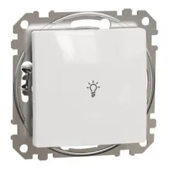   Schneider Electric SDD111132 egypólusú nyomó (N101), fehér burkolattal, lámpajellel, rugós bekötés, kerét nélkül, süllyesztett, 10A 250V IP20 (Sedna Design / Elements)