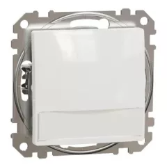   Schneider Electric SDD111133L egypólusú nyomó (N101), fehér burkolattal, kék jelzőfénnyel, címketartóval, rugós bekötés, kerét nélkül, süllyesztett, 10A 250V IP20 (Sedna Design / Elements)