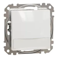   Schneider Electric SDD111143L egypólusú nyomó (N101), fehér burkolattal, címketartóval, rugós bekötés, kerét nélkül, süllyesztett, 10A 250V IP20 (Sedna Design / Elements)