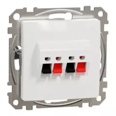   Schneider Electric SDD111411 sztereó hangszóró-csatlakozóaljzat, fehér burkolattal, keret nélkül, csavaros bekötés (Sedna Design / Elements)