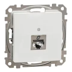   Schneider Electric SDD111466S Informatikai csatlakozóaljzat 1xRJ45, Cat6A STP, fehér burkolattal, keret nélkül, csavaros bekötés (Sedna Design / Elements)