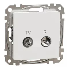   Schneider Electric SDD111471R végzáró TV-Rádió csatlakozóaljzat 4 dB(TV) 10 dB(Rádió) , fehér burkolattal, keret nélkül, csavaros bekötés (Sedna Design / Elements)
