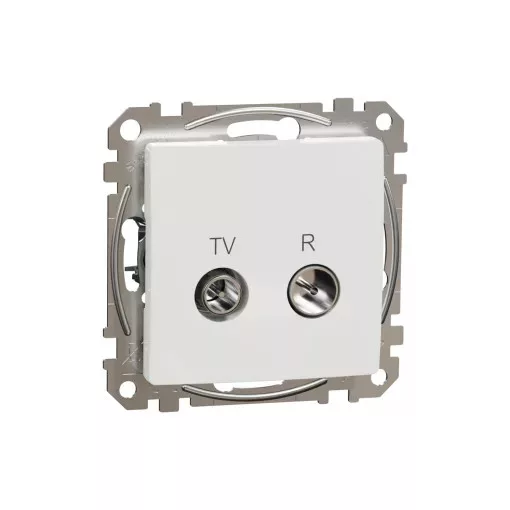 Schneider Electric SDD111471R végzáró TV-Rádió csatlakozóaljzat 4 dB(TV) 10 dB(Rádió) , fehér burkolattal, keret nélkül, csavaros bekötés (Sedna Design / Elements)