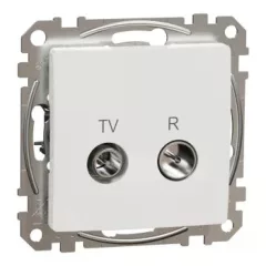   Schneider Electric SDD111474R átmenő TV-Rádió csatlakozóaljzat 7 dB(TV) 10 dB(Rádió) , fehér burkolattal, keret nélkül, csavaros bekötés (Sedna Design / Elements)
