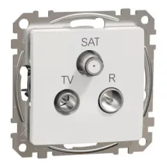   Schneider Electric SDD111481 végzáró TV-Rádió-SAT csatlakozóaljzat 4 dB(TV) 10 dB(Rádió) 1 dB (SAT),fehér burkolattal, keret nélkül, csavaros bekötés (Sedna Design / Elements)