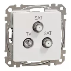   Schneider Electric SDD111481S végzáró TV-SAT-SAT csatlakozóaljzat 4 dB(TV) 1 dB(SAT) , fehér burkolattal, keret nélkül, csavaros bekötés (Sedna Design / Elements)