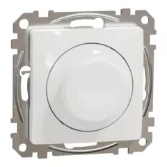   Schneider Electric SDD111502 Forgatógombos LED fényerő-szabályozó, univerzális 5-200 W, 230 V AC, fehér burkolattal, keret nélkül, csavaros bekötés (Sedna Design / Elements)