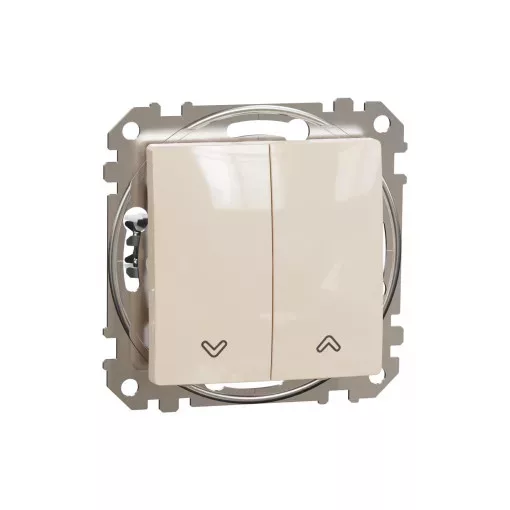 Schneider Electric SDD112104 redőnykapcsoló, bézs burkolattal, rugós bekötés, kerét nélkül, süllyesztett, 10A 250V IP20 (Sedna Design / Elements)