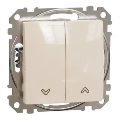   Schneider Electric SDD112114 redőnynyomó, bézs burkolattal, rugós bekötés, kerét nélkül, süllyesztett, 10A 250V IP20 (Sedna Design / Elements)