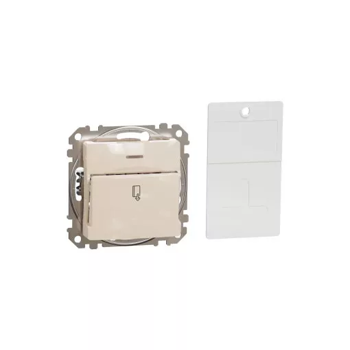 Schneider Electric SDD112121 kártyás kapcsoló, bézs burkolattal, rugós bekötés, kerét nélkül, süllyesztett, 10A 250V IP20 (Sedna Design / Elements)