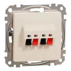   Schneider Electric SDD112411 sztereó hangszóró-csatlakozóaljzat, bézs burkolattal, keret nélkül, csavaros bekötés (Sedna Design / Elements)