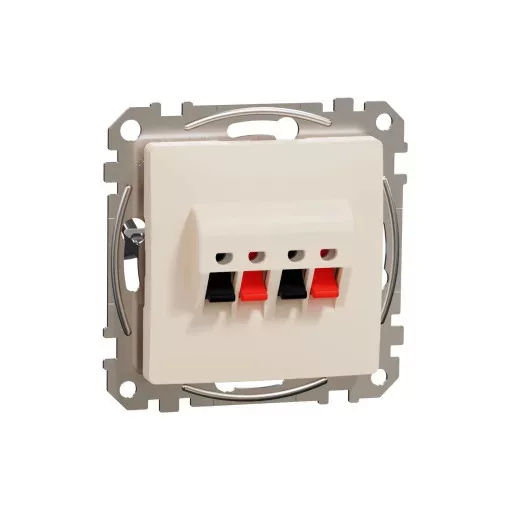Schneider Electric SDD112411 sztereó hangszóró-csatlakozóaljzat, bézs burkolattal, keret nélkül, csavaros bekötés (Sedna Design / Elements)