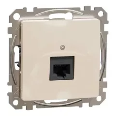   Schneider Electric SDD112466 Informatikai csatlakozóaljzat 1xRJ45, Cat6A UTP, bézs burkolattal, keret nélkül, csavaros bekötés (Sedna Design / Elements)