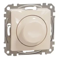  Schneider Electric SDD112502 Forgatógombos LED fényerő-szabályozó, univerzális 5-200 W, 230 V AC, bézs burkolattal, keret nélkül, csavaros bekötés (Sedna Design / Elements)