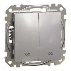   Schneider Electric SDD113104 redőnykapcsoló, alumínium burkolattal, rugós bekötés, kerét nélkül, süllyesztett, 10A 250V IP20 (Sedna Design / Elements)