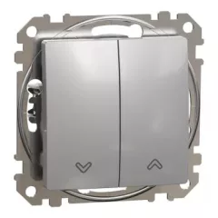   Schneider Electric SDD113114 redőnynyomó, alumínium burkolattal, rugós bekötés, kerét nélkül, süllyesztett, 10A 250V IP20 (Sedna Design / Elements)