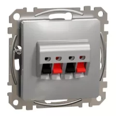   Schneider Electric SDD113411 sztereó hangszóró-csatlakozóaljzat, alumínium burkolattal, keret nélkül, csavaros bekötés (Sedna Design / Elements)