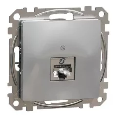   Schneider Electric SDD113461S Informatikai csatlakozóaljzat 1xRJ45, Cat6 STP, alumínium burkolattal, keret nélkül, csavaros bekötés (Sedna Design / Elements)