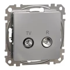   Schneider Electric SDD113471R végzáró TV-Rádió csatlakozóaljzat 4 dB(TV) 10 dB(Rádió) , alumínium burkolattal, keret nélkül, csavaros bekötés (Sedna Design / Elements)