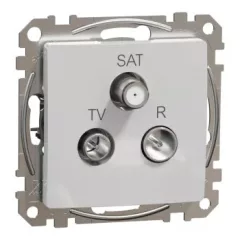   Schneider Electric SDD113481 végzáró TV-Rádió-SAT csatlakozóaljzat 4 dB(TV) 10 dB(Rádió) 1 dB (SAT),alumínium burkolattal, keret nélkül, csavaros bekötés (Sedna Design / Elements)