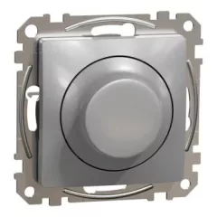   Schneider Electric SDD113502 Forgatógombos LED fényerő-szabályozó, univerzális 5-200 W, 230 V AC, alumínium burkolattal, keret nélkül, csavaros bekötés (Sedna Design / Elements)