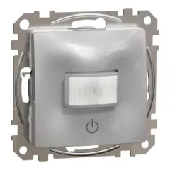   Schneider Electric SDD113504 Nyomógombos mozgásérzékelő, alumínium burkolattal, keret nélkül, 10 A 230 V AC, 160°, csavaros bekötés (Sedna Design / Elements)