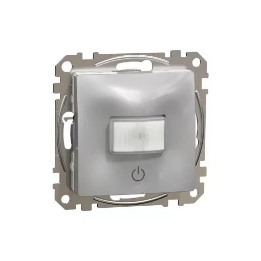 Schneider Electric SDD113504 Nyomógombos mozgásérzékelő, alumínium burkolattal, keret nélkül, 10 A 230 V AC, 160°, csavaros bekötés (Sedna Design / Elements)