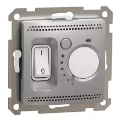   Schneider Electric SDD113506 Szobatermosztát, alumínium burkolattal, keret nélkül, 16 A 230 V AC, csavaros bekötés (Sedna Design / Elements)