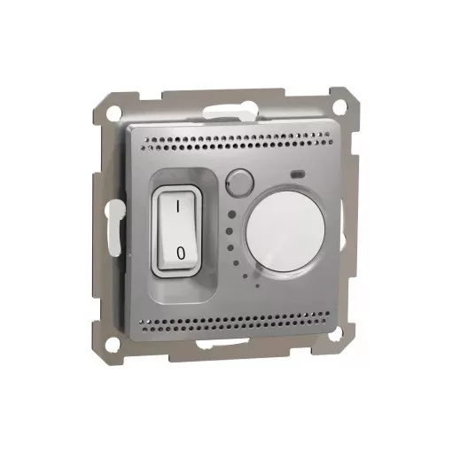 Schneider Electric SDD113506 Szobatermosztát, alumínium burkolattal, keret nélkül, 16 A 230 V AC, csavaros bekötés (Sedna Design / Elements)
