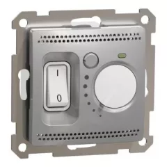   Schneider Electric SDD113507 Szobatermosztát padlófűtéshez, alumínium burkolattal, keret nélkül, 16 A 230 V AC, csavaros bekötés (Sedna Design / Elements)