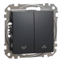   Schneider Electric SDD114104 redőnykapcsoló, antracit burkolattal, rugós bekötés, kerét nélkül, süllyesztett, 10A 250V IP20 (Sedna Design / Elements)