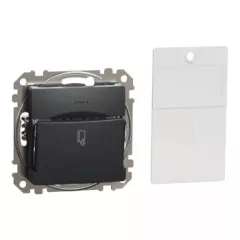   Schneider Electric SDD114121 kártyás kapcsoló, antracit burkolattal, rugós bekötés, kerét nélkül, süllyesztett, 10A 250V IP20 (Sedna Design / Elements)