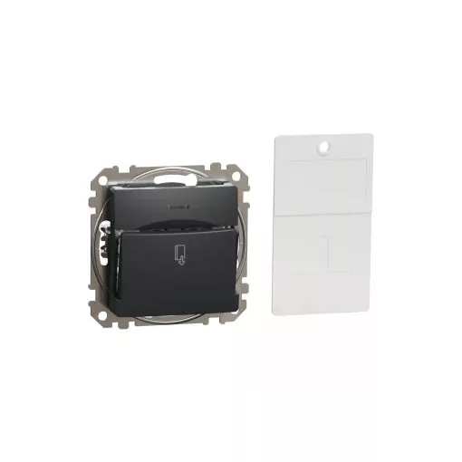 Schneider Electric SDD114121 kártyás kapcsoló, antracit burkolattal, rugós bekötés, kerét nélkül, süllyesztett, 10A 250V IP20 (Sedna Design / Elements)