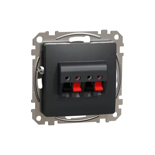 Schneider Electric SDD114411 sztereó hangszóró-csatlakozóaljzat, antracit burkolattal, keret nélkül, csavaros bekötés (Sedna Design / Elements)