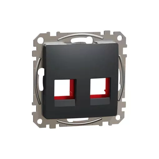 Schneider Electric SDD114441C Dupla adapter KRONE betétekhez, antracit burkolattal, keret nélkül (Sedna Design / Elements)