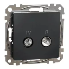   Schneider Electric SDD114471R végzáró TV-Rádió csatlakozóaljzat 4 dB(TV) 10 dB(Rádió) , antracit burkolattal, keret nélkül, csavaros bekötés (Sedna Design / Elements)