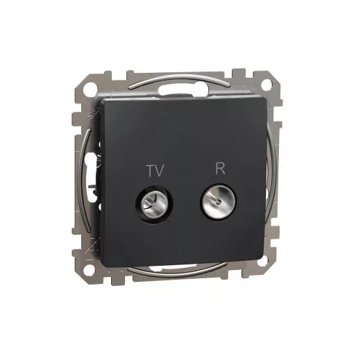 Schneider Electric SDD114471R végzáró TV-Rádió csatlakozóaljzat 4 dB(TV) 10 dB(Rádió) , antracit burkolattal, keret nélkül, csavaros bekötés (Sedna Design / Elements)