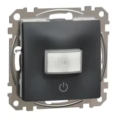   Schneider Electric SDD114504 Nyomógombos mozgásérzékelő, antracit burkolattal, keret nélkül, 10 A 230 V AC, 160°, csavaros bekötés (Sedna Design / Elements)