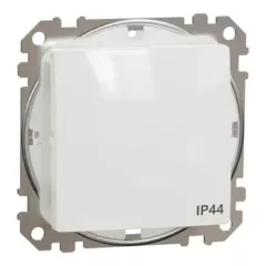   Schneider Electric SDD211101 vízmentes egypólusú kapcsoló (101), fehér burkolattal, rugós bekötés, kerét nélkül, süllyesztett, 10A 250V IP44 (Sedna Design / Elements)