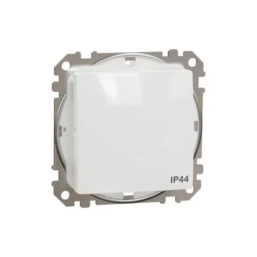 Schneider Electric SDD211101 vízmentes egypólusú kapcsoló (101), fehér burkolattal, rugós bekötés, kerét nélkül, süllyesztett, 10A 250V IP44 (Sedna Design / Elements)