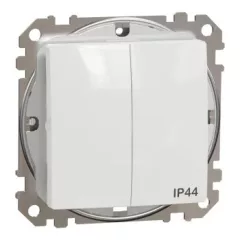   Schneider Electric SDD211105 vízmentes csillárkapcsoló (105), fehér burkolattal, rugós bekötés, kerét nélkül, süllyesztett, 10A 250V IP44 (Sedna Design / Elements)