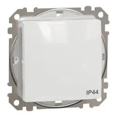   Schneider Electric SDD211107 vízmentes keresztkapcsoló (107), fehér burkolattal, rugós bekötés, kerét nélkül, süllyesztett, 10A 250V IP44 (Sedna Design / Elements)