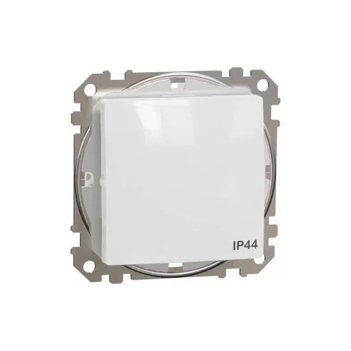 Schneider Electric SDD211107 vízmentes keresztkapcsoló (107), fehér burkolattal, rugós bekötés, kerét nélkül, süllyesztett, 10A 250V IP44 (Sedna Design / Elements)