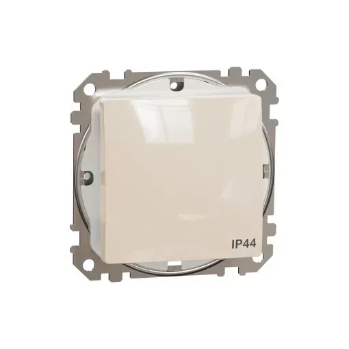 Schneider Electric SDD212101 vízmentes egypólusú kapcsoló (101), bézs burkolattal, rugós bekötés, kerét nélkül, süllyesztett, 10A 250V IP44 (Sedna Design / Elements)
