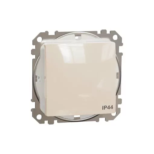 Schneider Electric SDD212106 vízmentes váltókapcsoló (106), bézs burkolattal, rugós bekötés, kerét nélkül, süllyesztett, 10A 250V IP44 (Sedna Design / Elements)