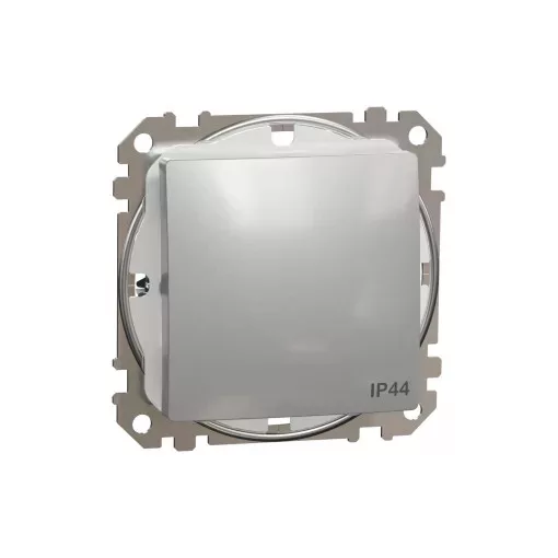 Schneider Electric SDD213101 vízmentes egypólusú kapcsoló (101), alumínium burkolattal, rugós bekötés, kerét nélkül, süllyesztett, 10A 250V IP44 (Sedna Design / Elements)