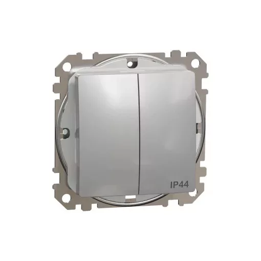 Schneider Electric SDD213105 vízmentes csillárkapcsoló (105), alumínium burkolattal, rugós bekötés, kerét nélkül, süllyesztett, 10A 250V IP44 (Sedna Design / Elements)
